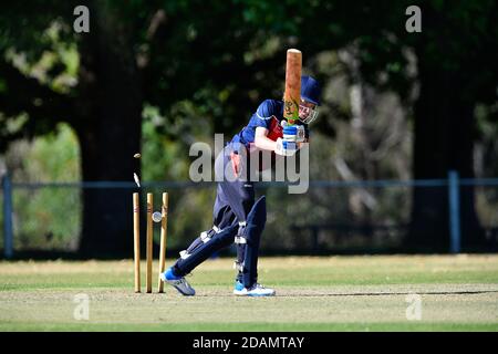 14th November 2020. Benalla Bushrangers v Beechworth Twenty Twenty Stock Photo