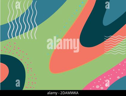 Hand drawn illustration or drawing of an abstract minimalist moddern background Stock Vector