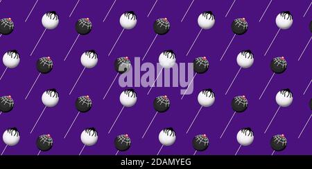 Halloween seamless pattern. Lollipop with eyes. Halloween treat. Scary sweets recipes. Vector illustration. Stock Vector