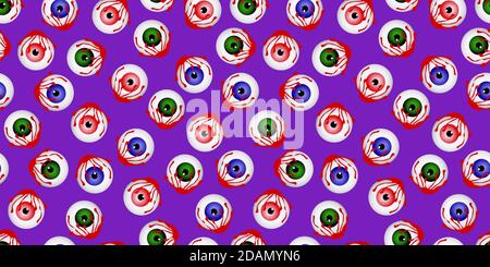 Halloween seamless pattern. Lollipop with eyes. Halloween treat. Scary sweets recipes. Vector illustration. Stock Vector