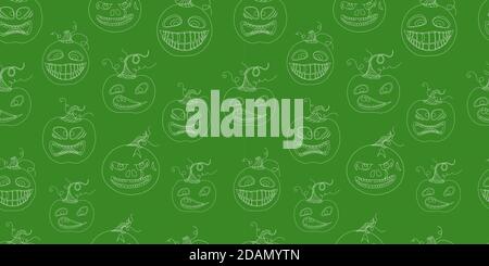 Halloween seamless pattern. pumpkin is scary and cute. Vector illustration. Stock Vector