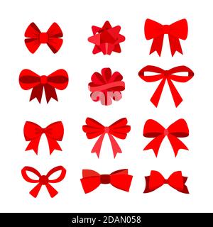 Flat design christmas ribbon collection Vector illustration Stock Vector