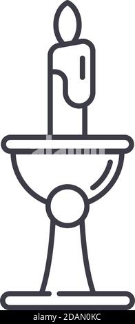 Candlestick icon, linear isolated illustration, thin line vector, web design sign, outline concept symbol with editable stroke on white background. Stock Vector