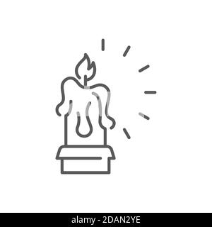 Candle icon, color, line, outline vector sign, linear style pictogram isolated on white. Symbol, logo illustration. Editable stroke. Pixel perfect Stock Vector