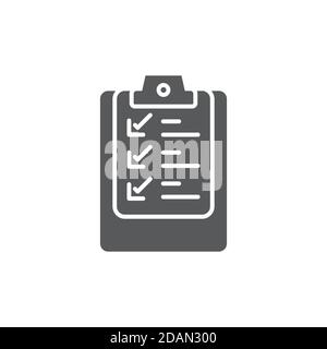 Clipboard checklist or document icon, color, line, outline vector sign, linear style pictogram isolated on white. Symbol, logo illustration. Editable Stock Vector