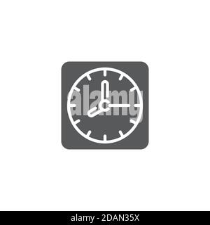 Clock icon, color, line, outline vector sign, linear style pictogram isolated on white. Symbol, logo illustration. Editable stroke. Pixel perfect Stock Vector