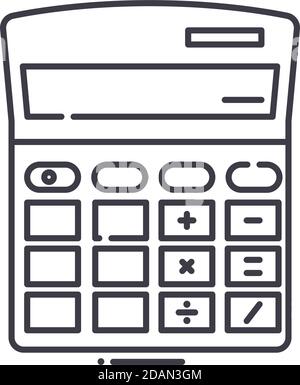 Calc icon, linear isolated illustration, thin line vector, web design sign, outline concept symbol with editable stroke on white background. Stock Vector