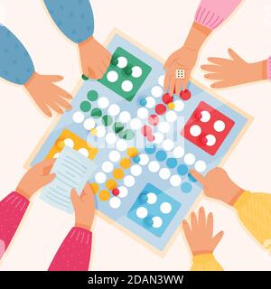 People playing ludo game Vector illustration Stock Vector