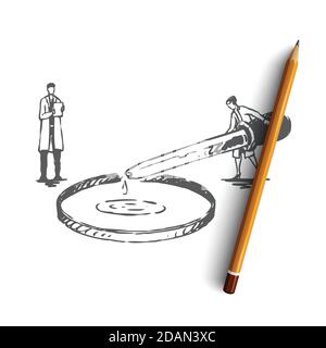 Water, purification, element, chemistry, science concept. Hand drawn isolated vector. Stock Vector