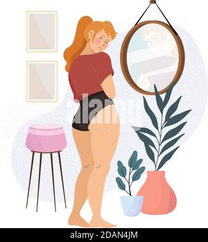 Low self-esteem illustration illustration Vector Stock Vector