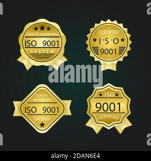 Iso certification stamp collection illustration Vector Stock Vector