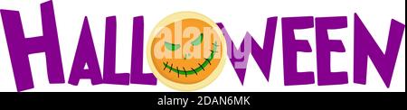 Vector lettering Happy Halloween. Cheerful illustration. Isolated on white background Stock Vector