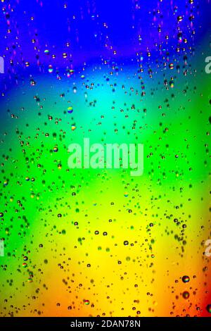 Colorful Gradient abstract background with water droplets. Macro photography Stock Photo