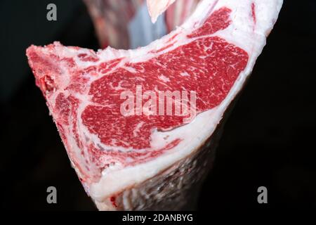Close up marble texture of thai wagyu beef. Stock Photo