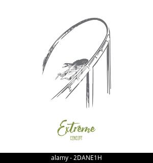 Freedom, extreme, risk, pleasure, speed concept. Hand drawn isolated vector. Stock Vector