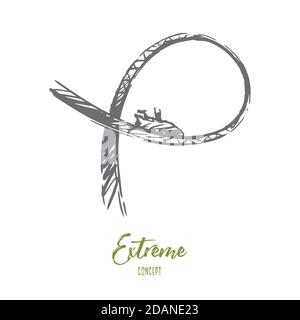 Freedom, extreme, risk, pleasure, speed concept. Hand drawn isolated vector. Stock Vector