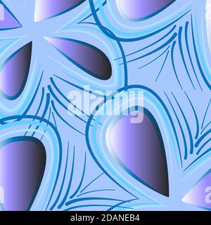 Abstract pattern in blue and purple shades and with a gradient. Vector illustration for fabric, tiles, etc. Stock Vector