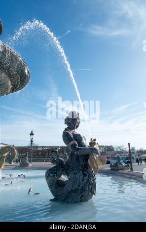 Paris - Place de la Concorde Fountain - Fontaine des Mers - Paris