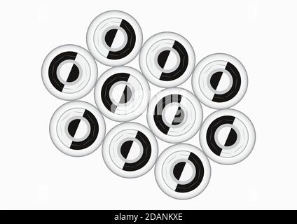 Black and white abstract buttons alignment vector background wallpaper Stock Photo