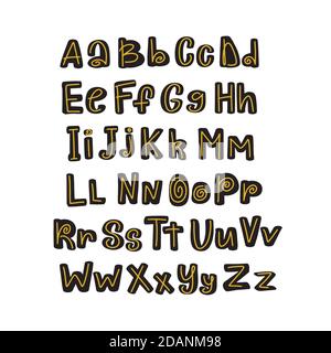 English alphabet lettering. Vector handwritten brush script.  Stock Vector