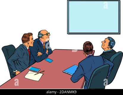 Working business meeting in the meeting room Stock Vector
