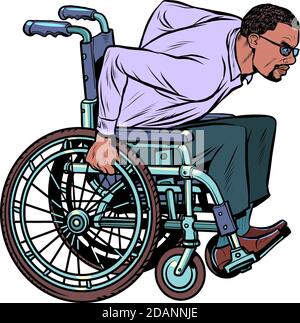 Disabled wheelchair black businessman Stock Vector