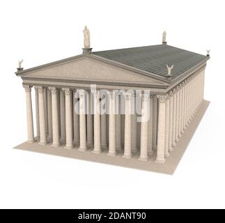 Greek Temple Isolated Stock Photo