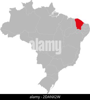 Ceará state highlighted on Brazil map. Business concepts and backgrounds. Stock Vector