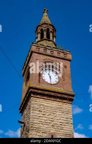 Clock tower in the town centre in Ormskirk Lancashire September 2020 Stock Photo