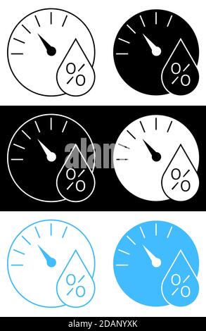 Hygrometer icon, wall mounted controller for indoor air humidity. Comfortable air humidity in apartment. Vector Stock Vector