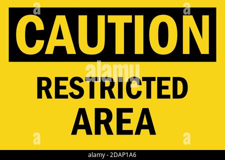 restricted area caution sign black on yellow background perfect for backgrounds backdrop sticker label sign symbol and wallpaper 2dap1a6