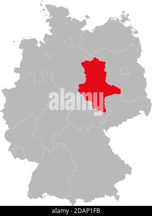Saxony-Anhalt state isolated on Germany map. Business concepts and backgrounds. Stock Vector