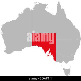 South australia state highlighted on Australia map. Business concepts and backgrounds. Stock Vector