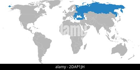 Organization of Black Sea Economic Cooperation Countries isolated on world map. Light gray background. Business concepts, political, economic and tran Stock Vector