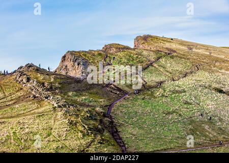 Arthur's Seat Hill in Holyrood Park, Edinburgh, Scotland, UK Stock Photo