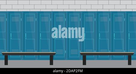 Dressing place a fitness club Stock Vector