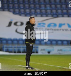 Colchesters Manager Steve Ball watches on during the Sky Bet League 2 match between Colchester United and Leyton Orient at the Weston Homes Community Stadium, Colchester on Saturday 14th November 2020. (Credit: Ben Pooley | MI News) Credit: MI News & Sport /Alamy Live News Stock Photo