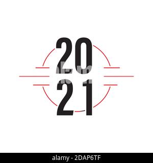 2021 Happy New Year logo text design for greeting card, calendar or any design. 2021 number design template.  modern and futuristic 2021 happy new yea Stock Vector