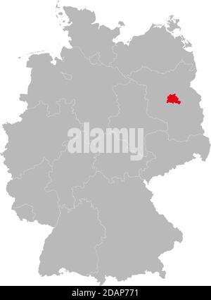 Berlin state isolated on Germany map. Business concepts and backgrounds. Stock Vector