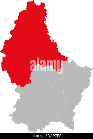 Diekirch district isolated on Luxembourg map. Business concepts and backgrounds. Stock Vector