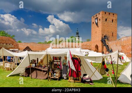 CZERSK, MAZOVIAN PROVINCE, POLAND : Reenactment of medieval fair on The Castle of the Masovian Dukes. Stock Photo