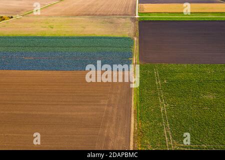 Agriculture in Germany photographed from above can be art Stock Photo