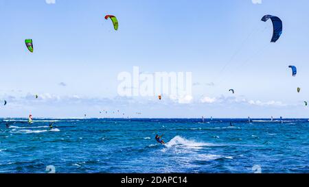 Mauritius in the Indian Ocean is a popular spot for all kinds of water sports Stock Photo