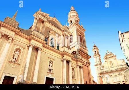 St. Michael the Archangel Basilica in Menton,Cote d'Azur,France. Stock Photo