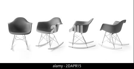 Single Chair At Different Angles On A White Background Stock Photo Alamy