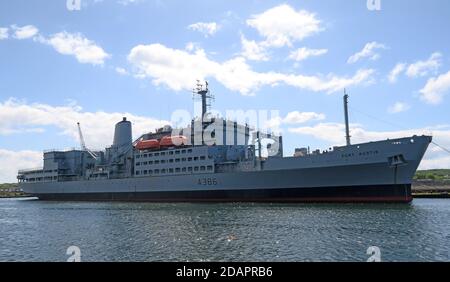 RFA Fort Austin Fort Rosalie-class dry stores ship,A386, Birkenhead, Wirral, Merseyside, England, UK , CH41 Stock Photo