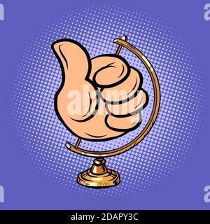globe international like OK gesture Stock Vector