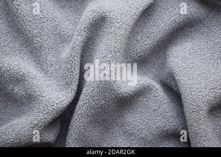 Plush gray micro fleece background. Stock Photo