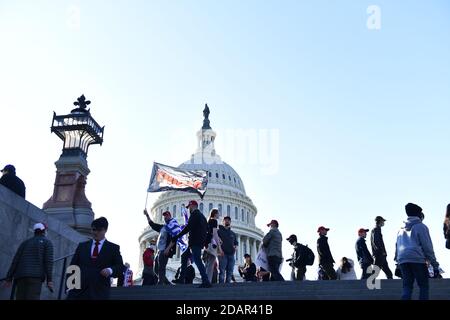 Washington, United States Of America. 14th Nov, 2020. Pro-Trump MAGA marchers at the United States Capitol in Washington, DC on Saturday, November 14, 2020.Credit: Rod Lamkey/CNP Photo via Credit: Newscom/Alamy Live News
