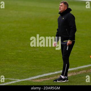 Colchester, Inited Kingdom. 14th Nov, 2020. COLCHESTER, ENGLAND - NOVEMBER 14: Colchester United manager Steve Ball during League Two between Colchester United and Leyton Orient at Colchester Community Stadium, Colchester, UK on 14th November 2020 Credit: Action Foto Sport/Alamy Live News Stock Photo